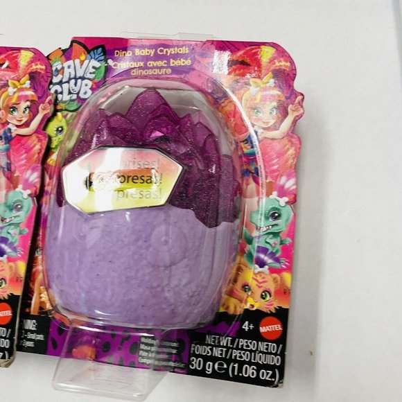 CAVE CLUB DOLLS Pink Dino Baby Crystals Surpise Pet Mattel Set Of 3 - Picture 2 of 9
